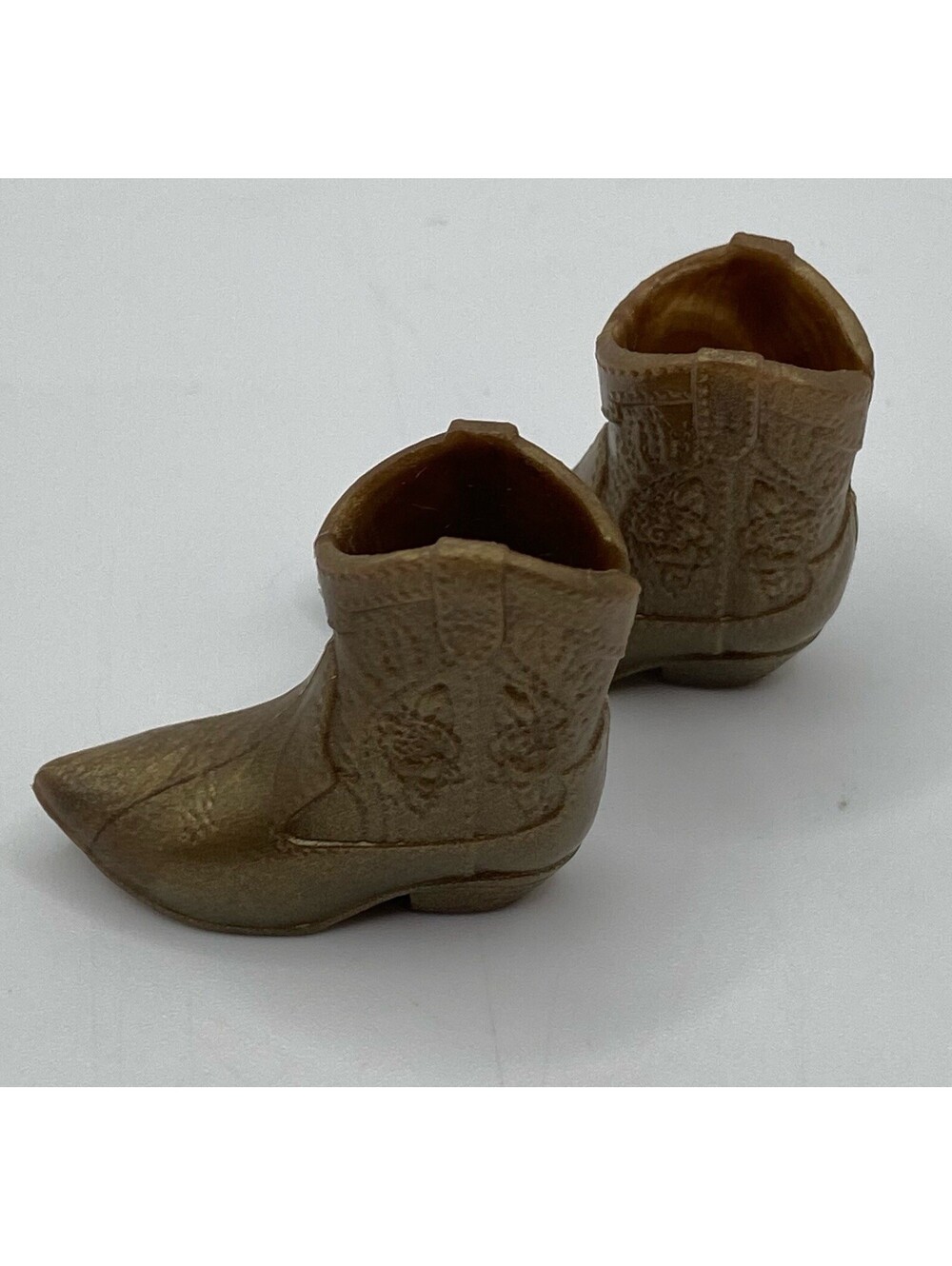 Barbie Western Cowboy Boots Short Bronze Stitching Detail